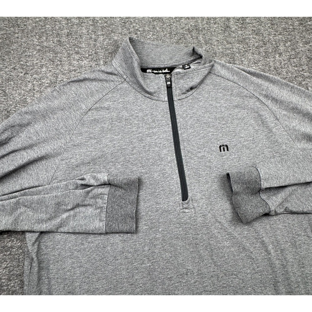 Travis Mathew 1/4 Zip Pullover Golf Gray Men's Sz XL Long Sleeve Pockets